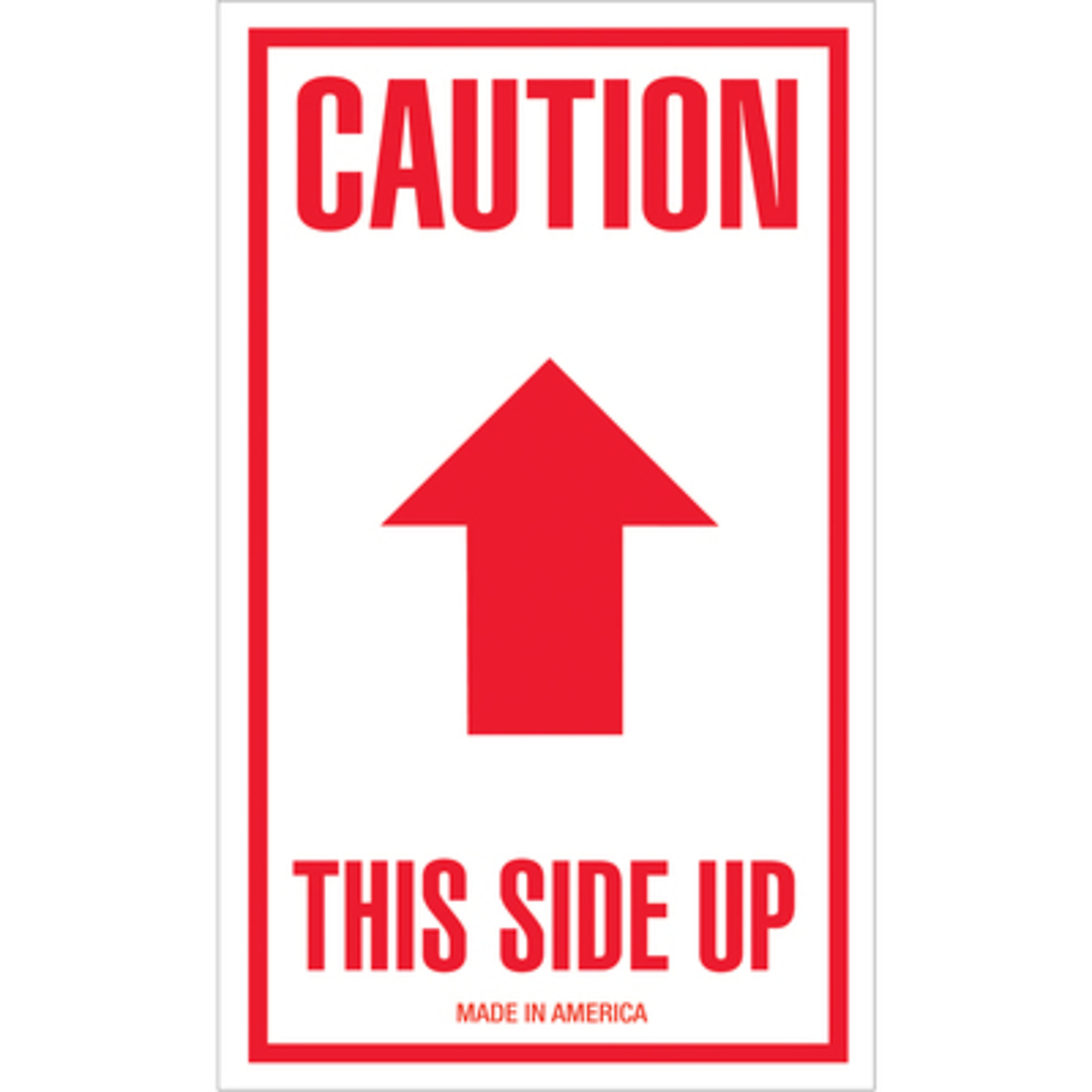 3 x 5in. - "Caut - This Side Up" Arrow Label 500/CS, Model# SCL515